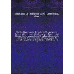   Mass.) Highland Co operative Bank (Springfield Books