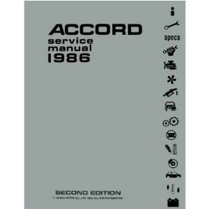  1986 HONDA ACCORD Shop Service Repair Manual Book 