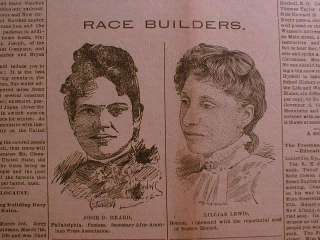 Rare 1893 African American newspaper w NEGRO WOMEN of DISTINCTION 