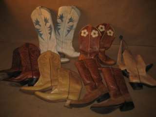 LOT Assorted Vintage Womens Cowboy Western Boots Acme USA 6 SIX Pairs 