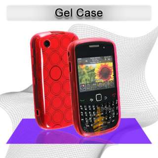 RED TPU GEL HARD CASE COVER BLACKBERRY 9300 CURVE 3G  
