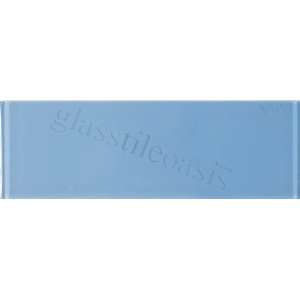   by the box 4 x 12 Blue Crystile Random Glossy Glass Tile   13098