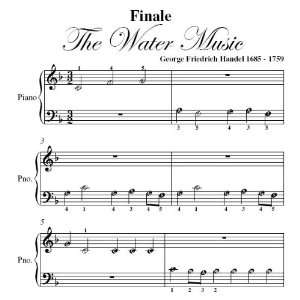  Finale Water Music Handel Beginner Piano Sheet Music 