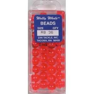  Zak Tackle   Fluorescent Red Beads Size 8 Box of 3 Sports 