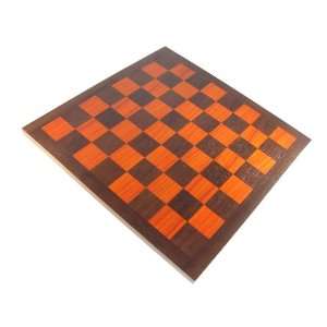  19 1/2 European Inlaid Chess Board   Padouk and Wengue 