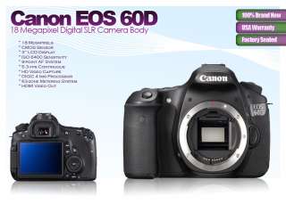 New Canon 60D EOS Body+9 Lens Full Kit+24GB & More USA 678881649405 