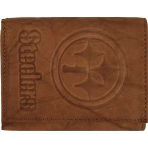  Pittsburgh Steelers Embossed Leather Cowhide Trifold 