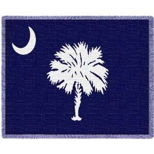 South Carolina Palmetto Moon Blue Jacquard Woven Throw 