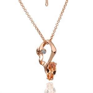  Rose Gold Creative Crystal 18k Gold Plated Necklace Czech 