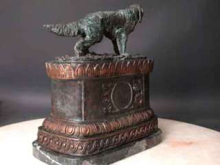 Bronze Clock Setter Pointer Dog Sculpture FREE SHIP  