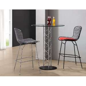  Zuo Wire Bar Stool with Black Frame   Set of 2