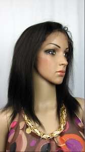 121b# lace front wig remy indian hair yaki straight  