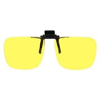 Polycarbonate Clip on Flip up Canary Yellow Enhancing Driving Glasses 
