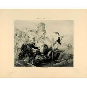 1894 Frederick I Barbarossa Death Crusader Knight River   Original 