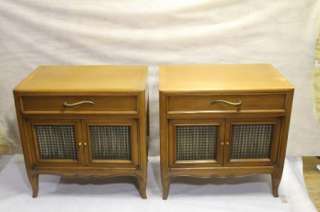 labeled John Stewart  Pair of Bedside Tables  