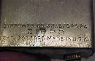   40 Zippo Patent 2032695 3 Barrel Hinge & 16 Hole Burner Lighter  