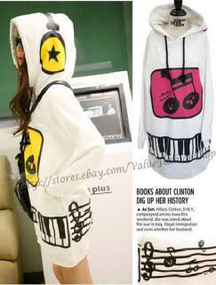 Korean Womens Cute Hoodie Pullover Sweatshirt Outerwear Long Tops S M 