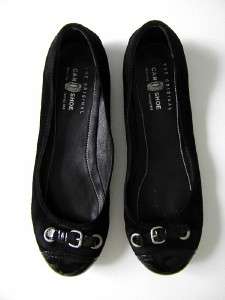 The Original CAR SHOE by Prada Black Leather Ballet Flats Size 38 7.5 