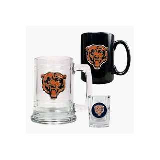 Chicago Bears 15 oz. Tankard, 15 oz. Ceramic Mug and 2 oz. Shot Glass 