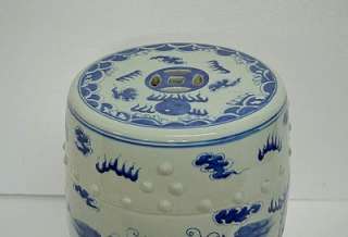 Chinese Porcelain Garden Stool Side End Table Dragon  