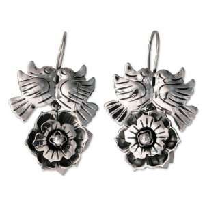  Sterling silver flower earrings, Mexican Romance 
