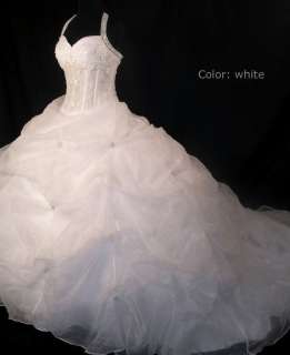   empire line halter beads white/ivory wedding bridal dress gown  