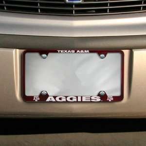  Texas A&M Aggies Maroon Engraved License Plate Frame 