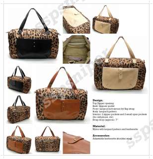 NEW Wilma Large Nylon Leopard Woman Boston Shoulder Bag Handbag (3 