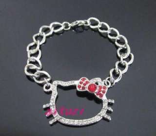 Lovely Hello Kitty red Bow Pendant Bracelet Gift Z26 best gift  