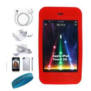  6 in 1 itouch kit with Red Silicone skin cover for Apple 