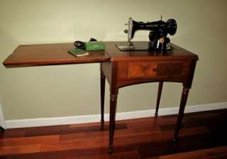1949 SINGER 15 91 Industrial Strenth Sewing Machine LEATHER w CASE 