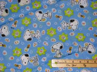 Snoopy Woodstock Peanuts Coloring Easter Eggs Fabric FQ  
