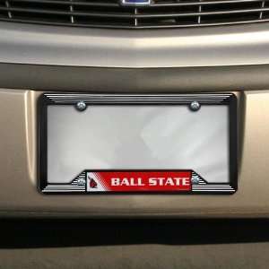  Ball State Cardinals Black Plastic License Plate Frame 