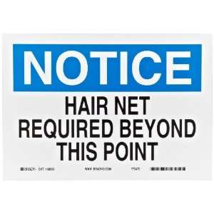   Black on White Protective Wear Sign, Header Notice, Legend Hair Net