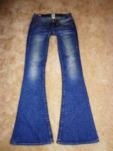   Low Rise Stretch SHORT FUSE Skinny Knee Wide Flare Jeans 25  
