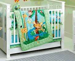    Price   Rainforest Jumping Tiger 4 Piece Crib Bedding Set  
