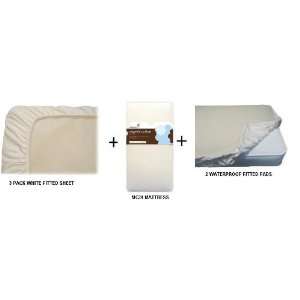   Firmness Crib Mattress WITH 2 Waterproof Pads & 3 Pack Organic Sheet