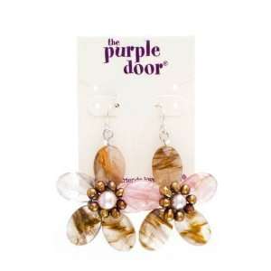   Purple Door The Jennifer Flower Earrings PDE 40 Q Fire Cherry Beauty