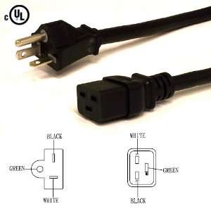  6 20P to C19 Power Cord, 6 Foot   20A, 250V, 12/3 SJT Wire 
