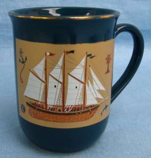 Mast Sailing Ship Clipper Nautical Theme Coffee Mug Cup Vintage 