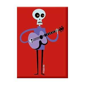  Artist SHAG (Josh Agle) Lucky Skeleton Guitarist Fridge 