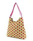 Handbag Purse Bag Tote Hobo Shoulder Lime Green Pink Circles Dots Lg 