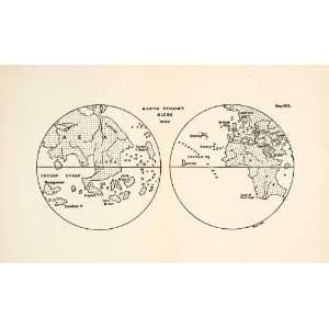  1932 Print Map Martin Von Behaim Globe World Cartography Asia 