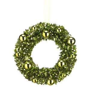 Vintage Wreath Ornament Green (Pack of 6) 