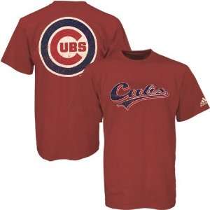  Adidas Chicago Cubs Red Two Way T shirt