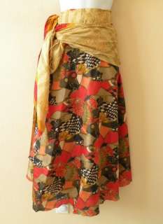 PLUS SIZE Vintage Silk Magic 36 Length Wrap Long Skirt Halter Tube 