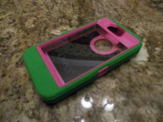 OtterBox iPhone 4 4S Defender Series Green/Pink Otter Box   FREE 