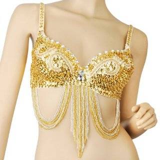 BellyLady Belly Dance Tribal Sequined Bra Top, Size For 34C