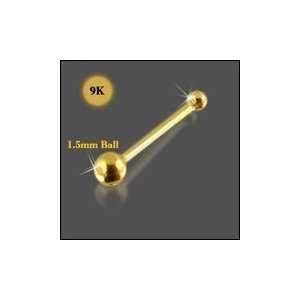  9K Gold Ball End Nose Pin Piercing Jewelry Jewelry