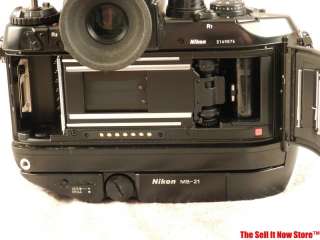Nikon F4 SLR 35mm Film Camera Body Autowinder MB 21 Power Pack 